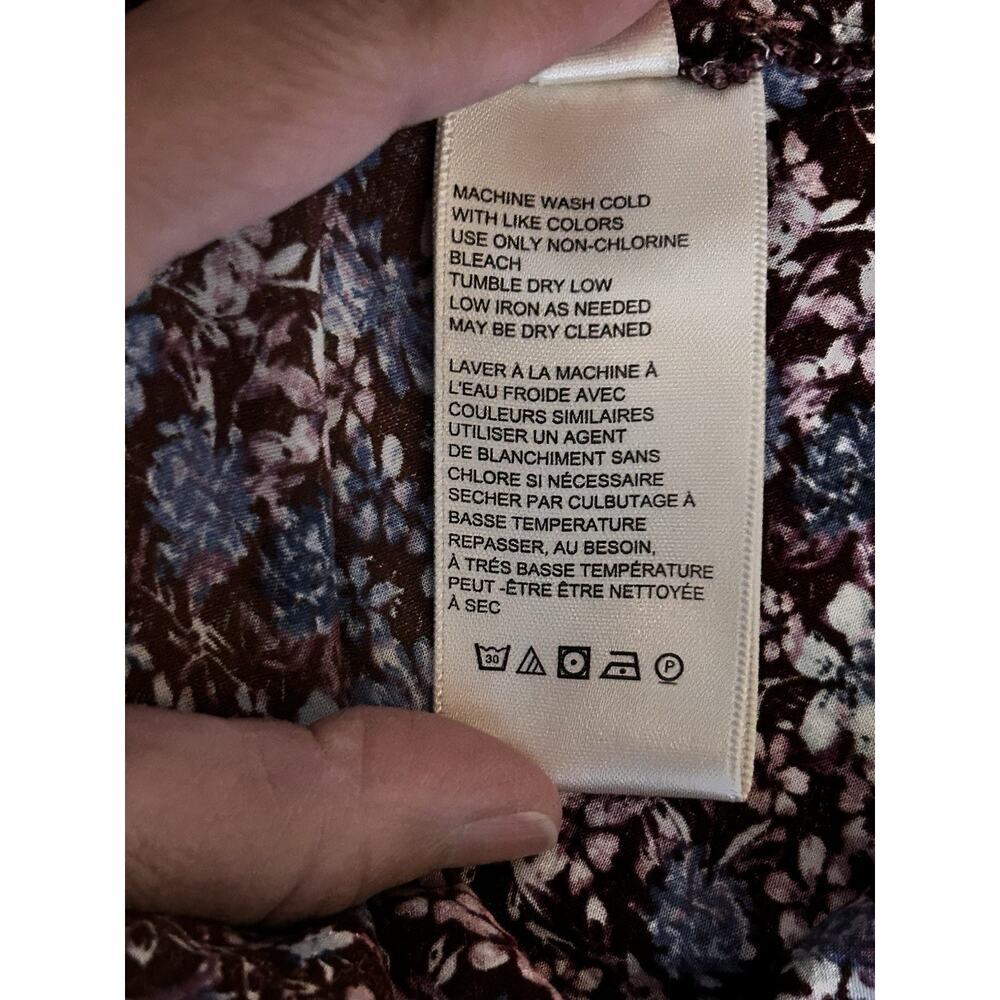 Free People Prairie Punk Maxi Shirtdress Medium Brown Floral Button Front - Picture 7 of 7